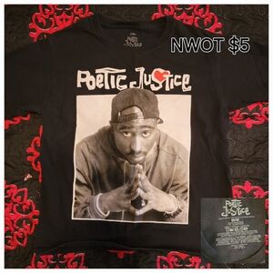 Poetic Justice Black Graphic T-Shirt